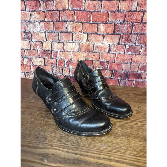 BORN BLACK LEATHER ZIP UP BOOTIES Size 11 - Picture 4 of 9